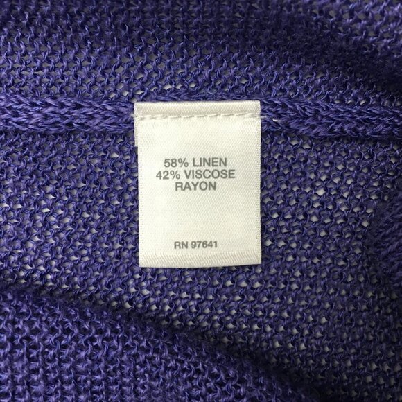 NEW J. Jill Women's Purple Cardigan Linen Blend Long Sleeve Open Front size PS - Picture 8 of 10